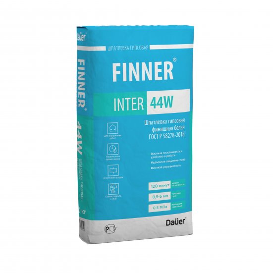 Шпатлевка гипсовая FINNER INTER 44 W финишная белая