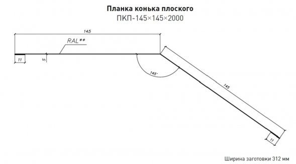 Конек плоский 145х145 Стинержи Corundum50