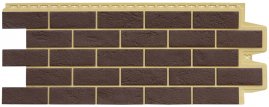 Фасадные панели Grand Line состаренный кирпич Design Plus каштан с песочным швом