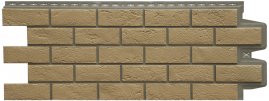 Фасадные панели Grand Line состаренный кирпич Design Plus солома с темно-бежевым швом