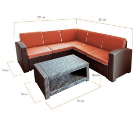 Комплект мебели Rattan Premium Corner венге