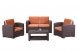 Комплект мебели Rattan Premium 4 венге-оранжевый
