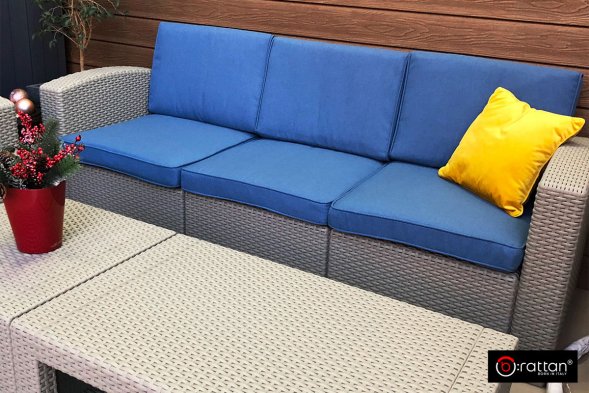 Комплект мебели Rattan Premium 5 серо-синий