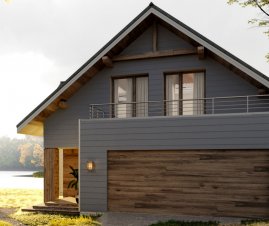 Фиброцементный сайдинг Фибростар Wood КС 19 Графитовый серый