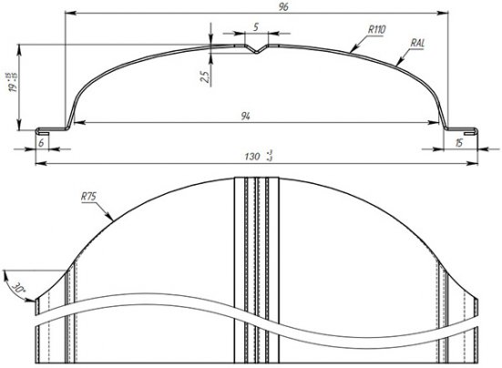 Штакетник SteelX полукруглый Bordex TIAR50