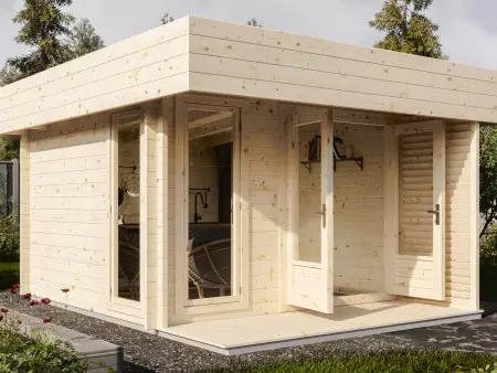 Садовый дом 10 Куб Технониколь МАФ из мини бруса