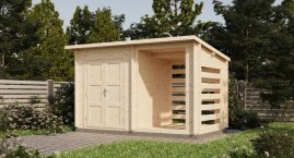 Хозблок 7 с дровницей Технониколь МАФ из мини бруса