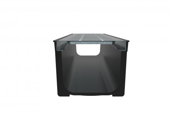 Лоток Steelot пластиковый SteePlain DN100 H100 с решеткой стальной