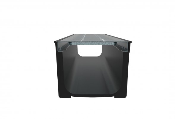 Лоток Steelot пластиковый SteePlain DN100 H100 с решеткой стальной