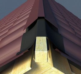 Конек угловой 113*25*113 Интерпрофиль Стальной шелк
